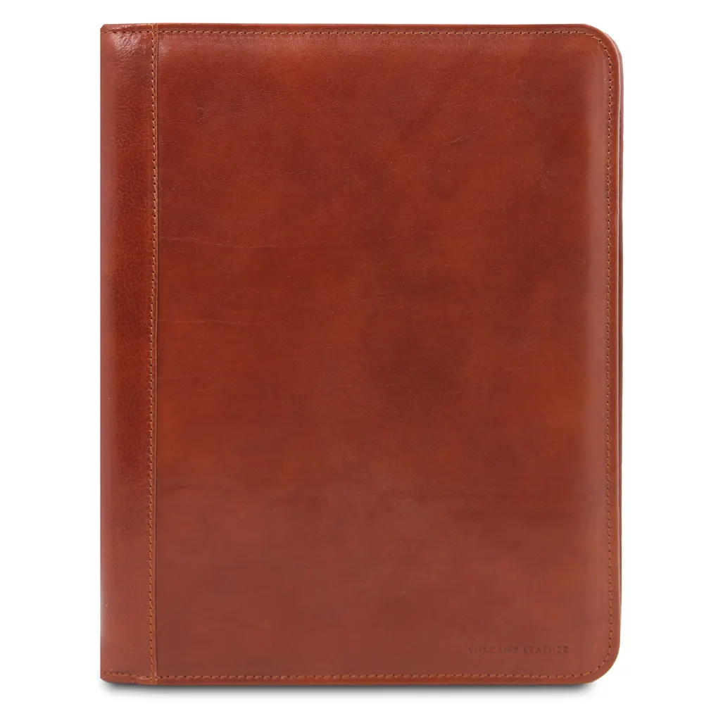 Luigi XIV Leather document case with zip closure