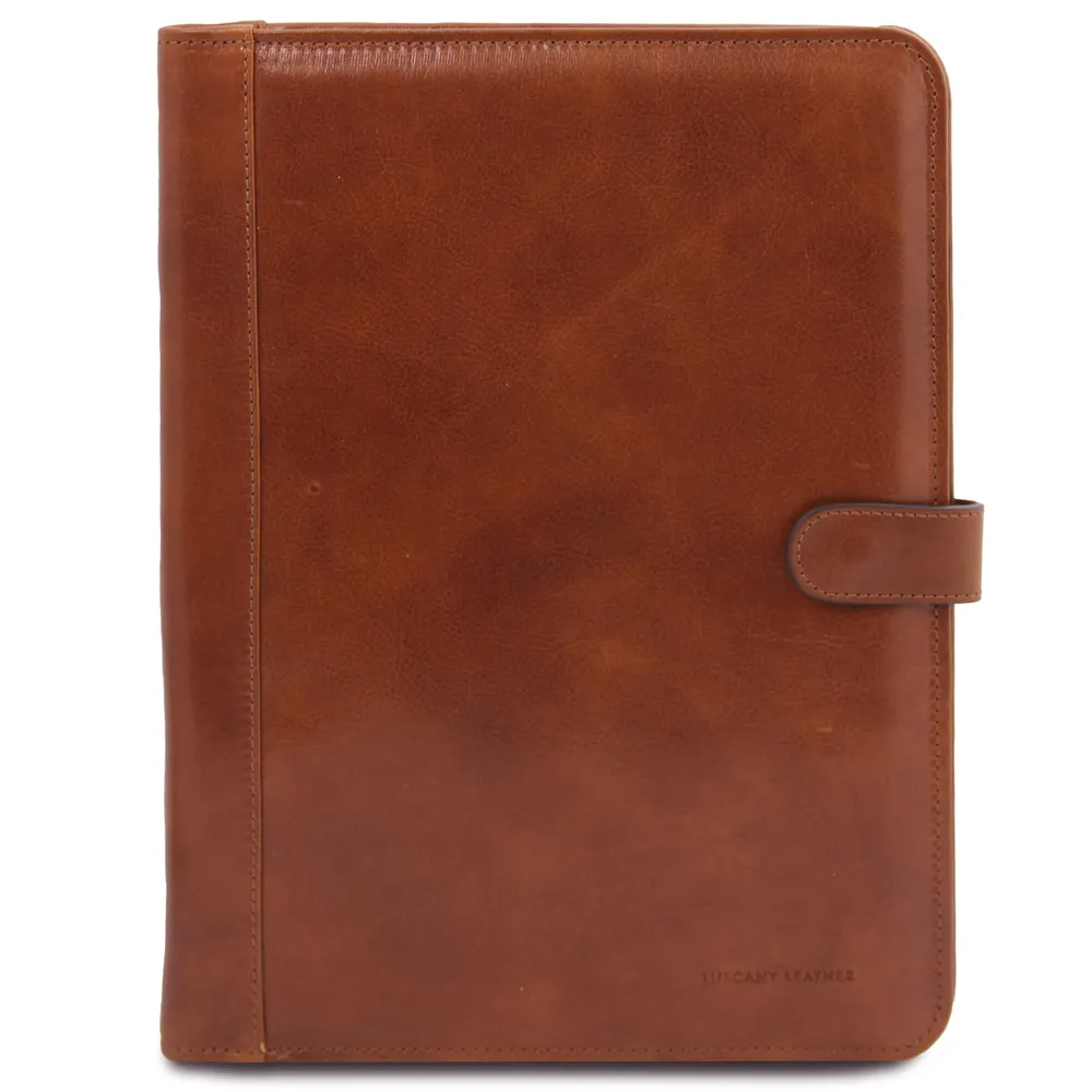 Adriano Leather document case with button closure