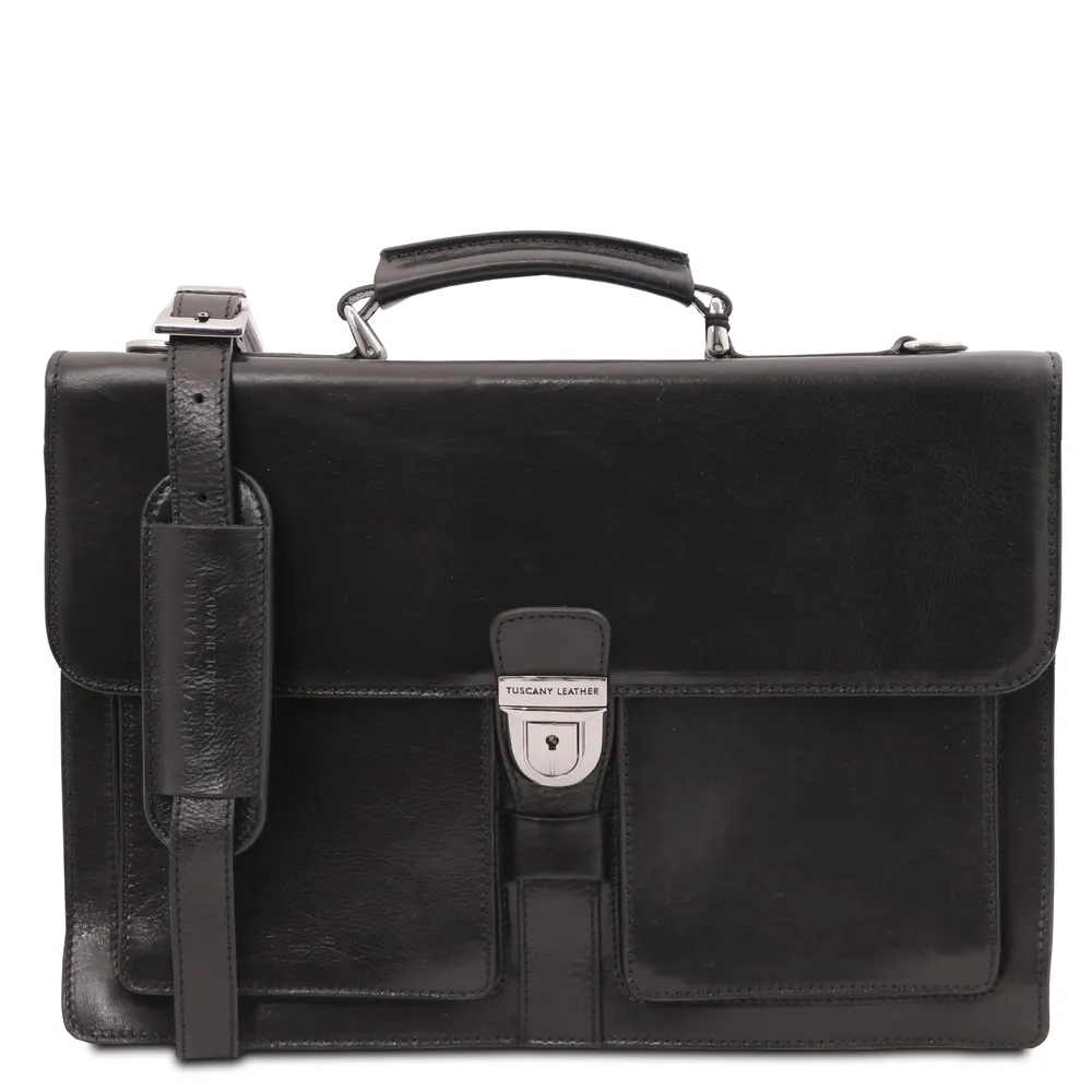 Assisi Leather briefcase 3 compartments
