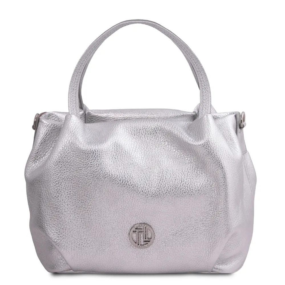 Nora Metallic soft leather handbag