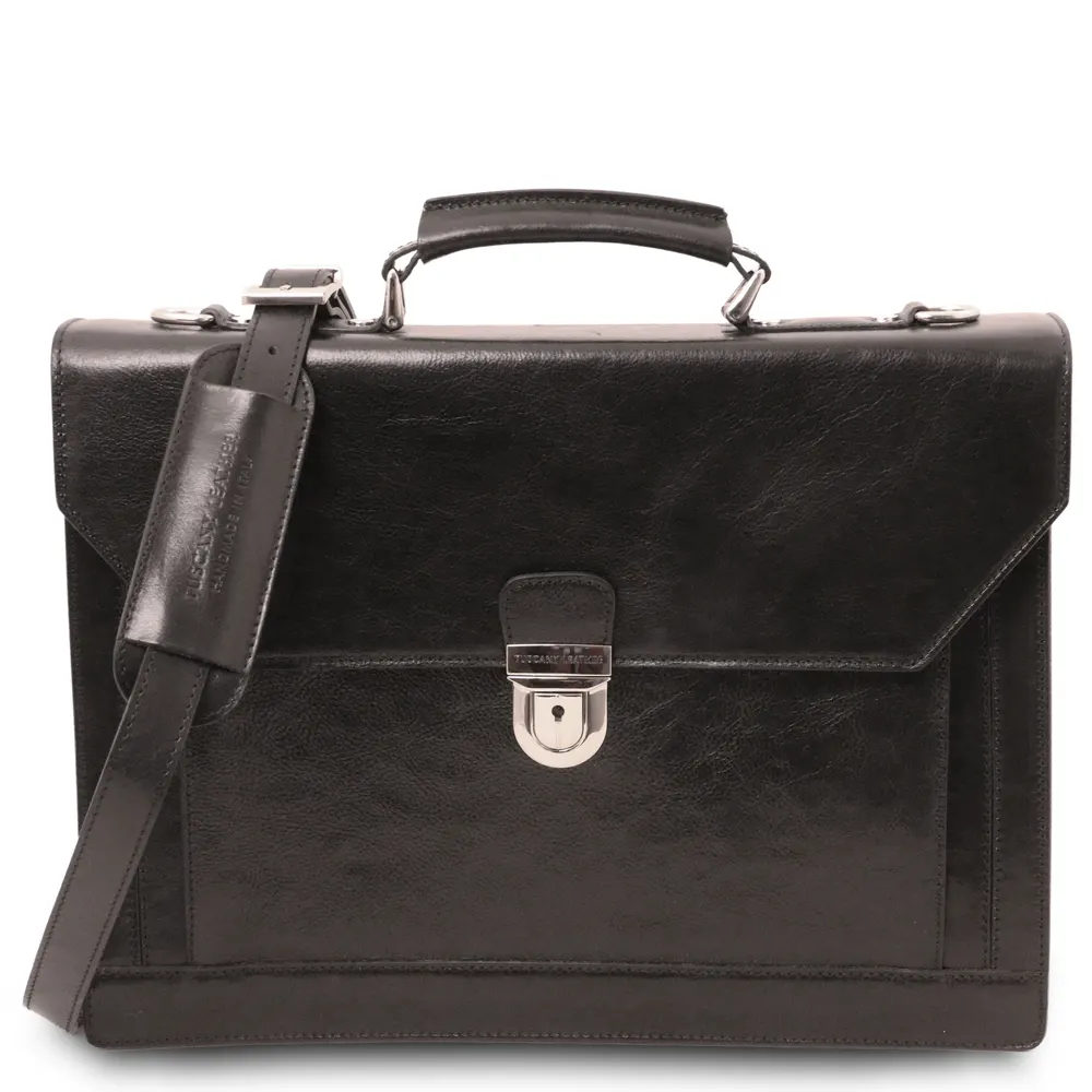 Cremona Leather briefcase 3 compartments