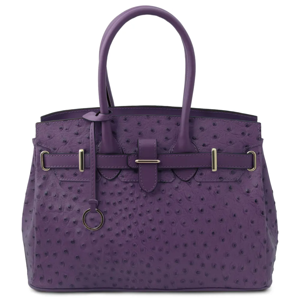 TL Bag Handbag in ostrich-print leather