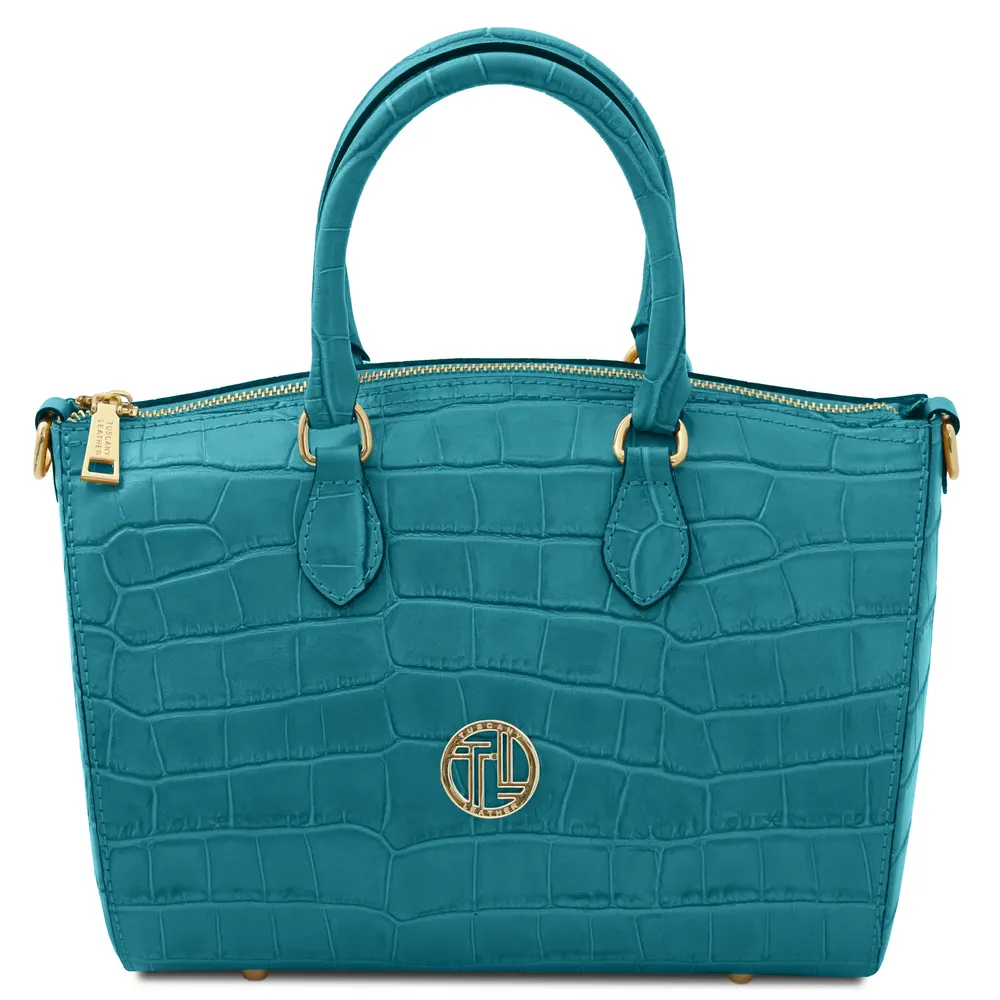 Layla Croc print leather duffle bag