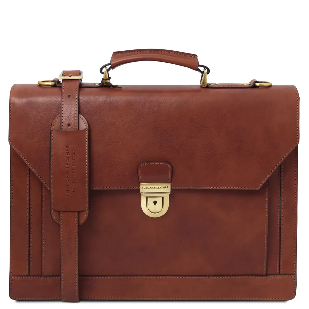 Cremona Leather briefcase 3 compartments