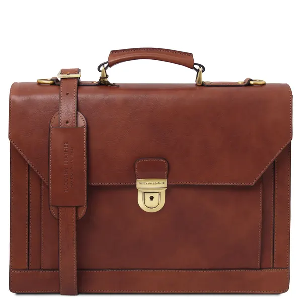 Cremona Leather briefcase 3 compartments
