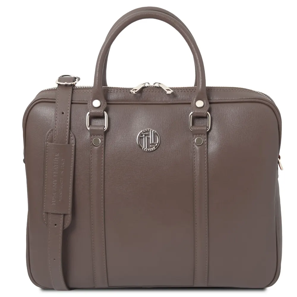 Prato Exclusive Saffiano leather laptop case