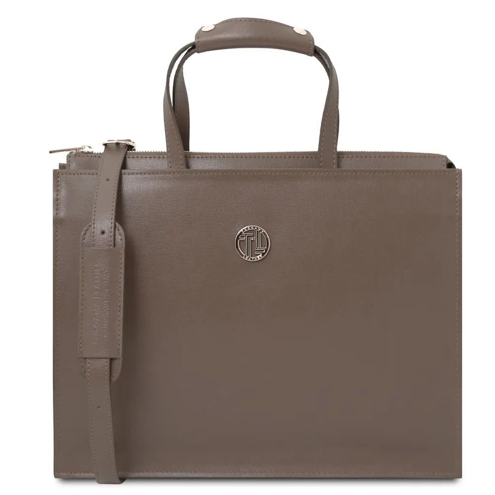 Palermo Saffiano Leather briefcase 3 compartments for women