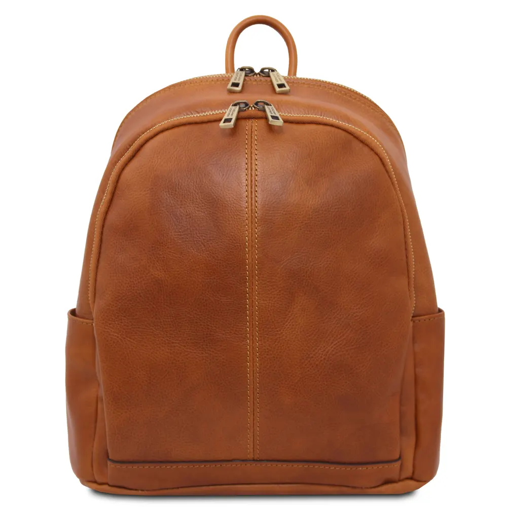 Canberra 2 Compartments leather backpack