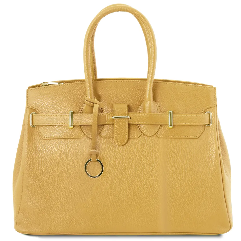TL Bag Leather handbag with golden hardware