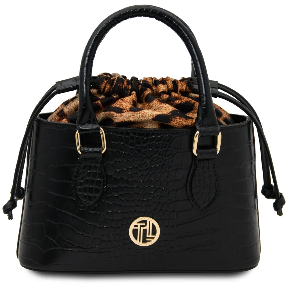 Croque Croc print leather handbag