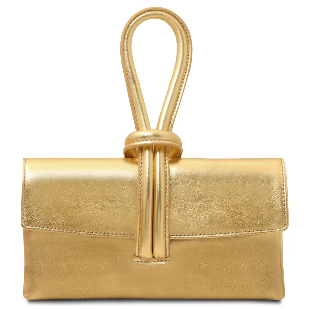 TL Bag Metallic leather clutch