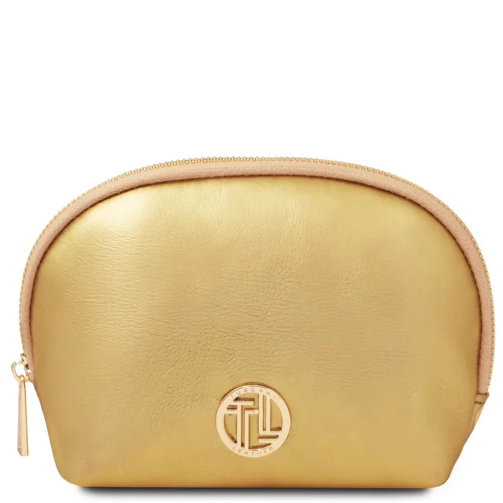 Vera Soft metallic leather toiletry case