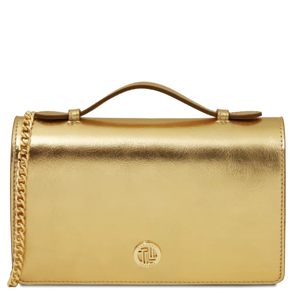 Opera Metallic leather with chain strap
