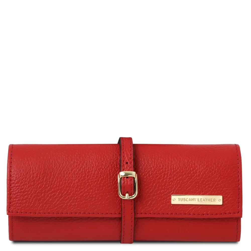 Soft leather jewellery case