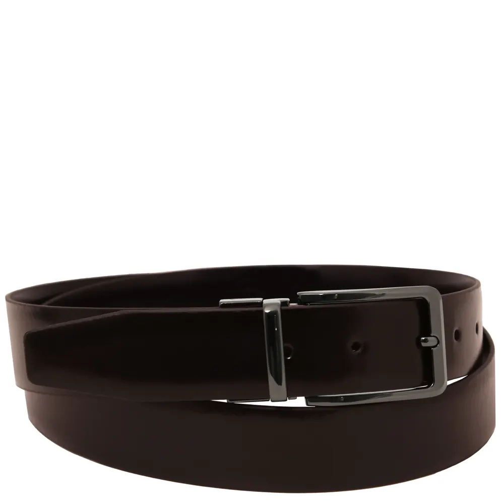 Elegant double-sided brushed leather belt 35mm - 105 cm