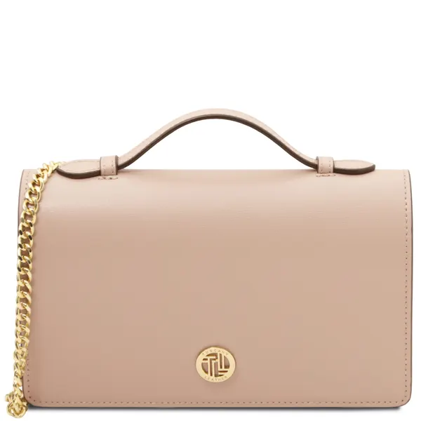 Opera Leather clutch with chain strap