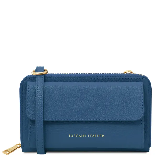 Urania Leather wallet/phone holder with strap