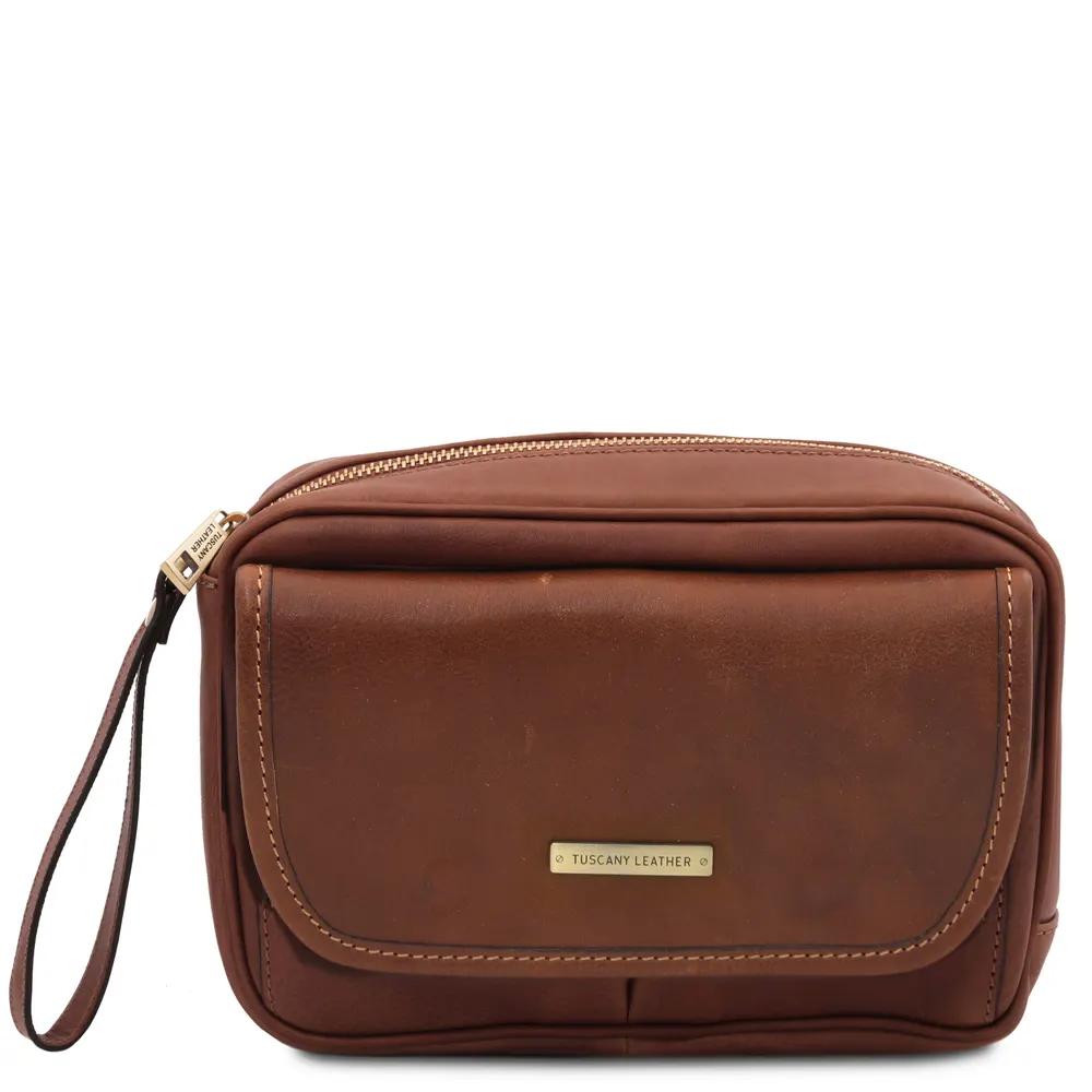 Ivan Leather handy wrist bag for men