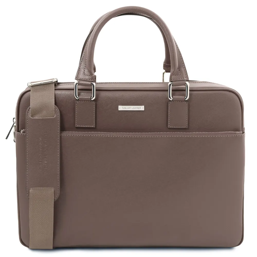 Torino Saffiano leather laptop briefcase