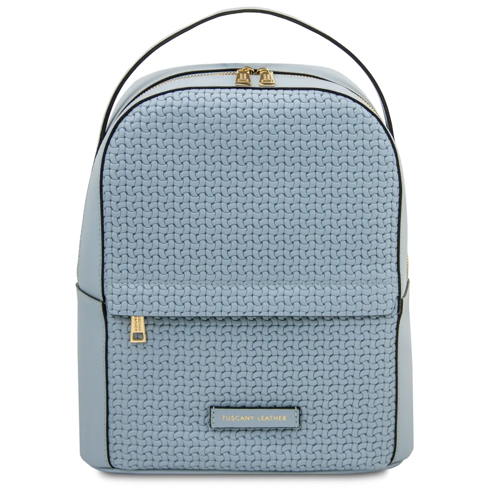 Dedalo Woven printed leather backpack
