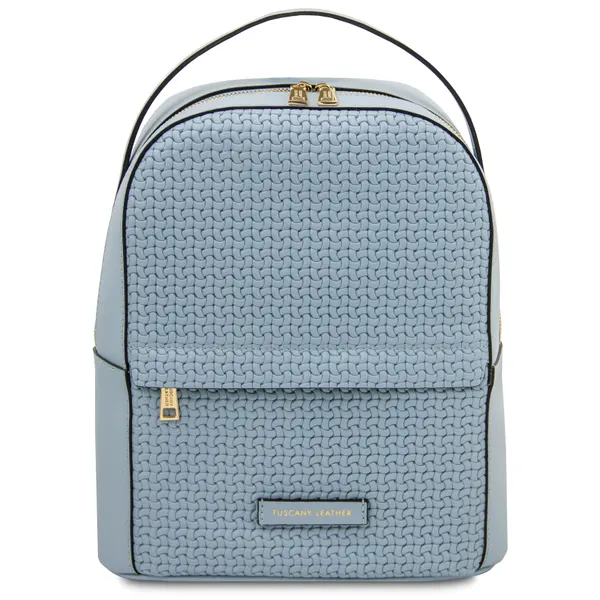 Dedalo Woven printed leather backpack