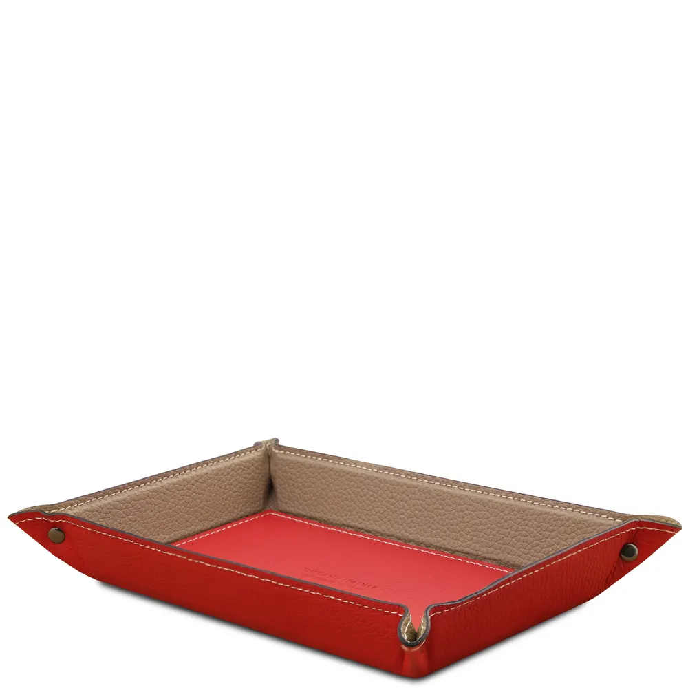 Leather valet tray