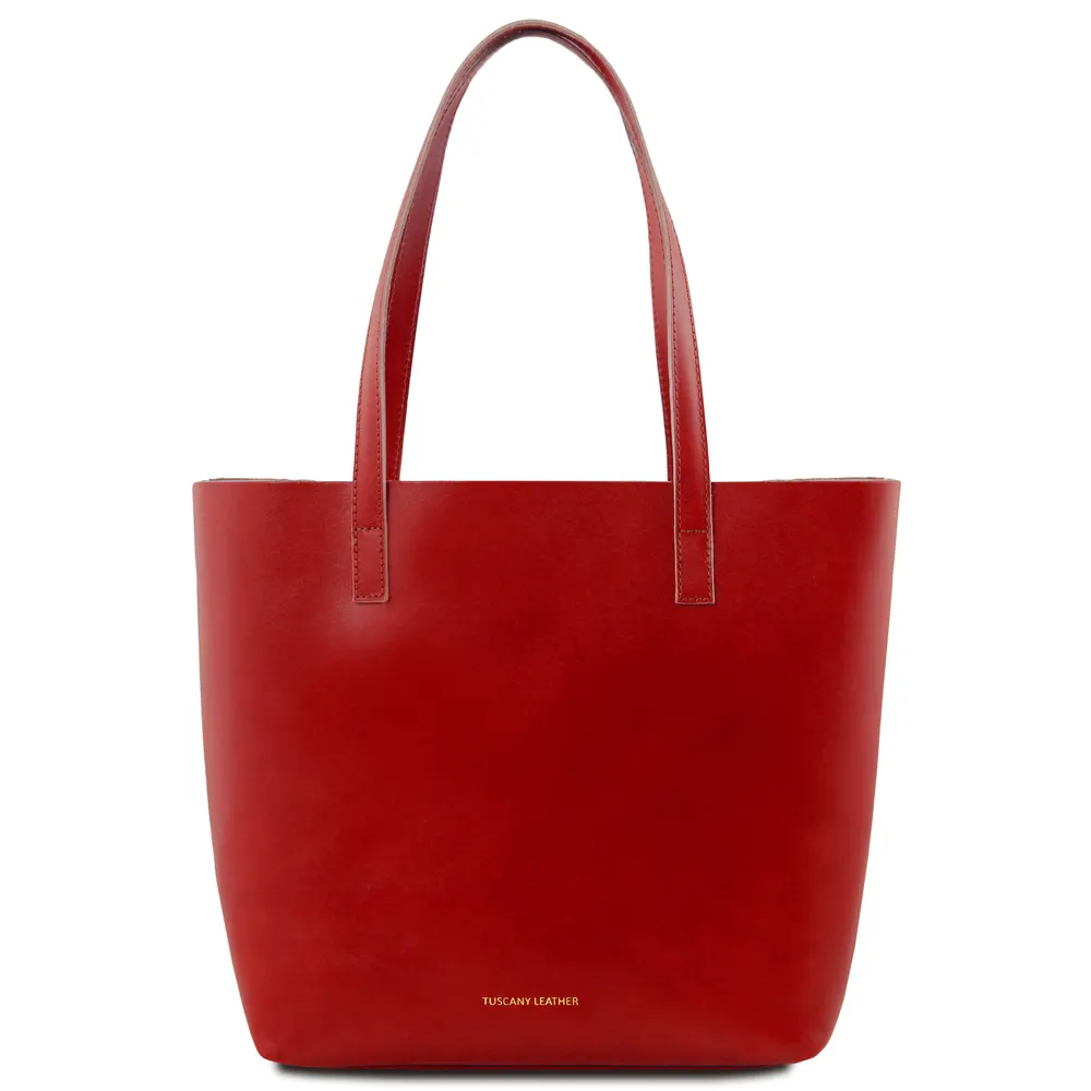 Ilaria Leather bag with removable main inside compartment