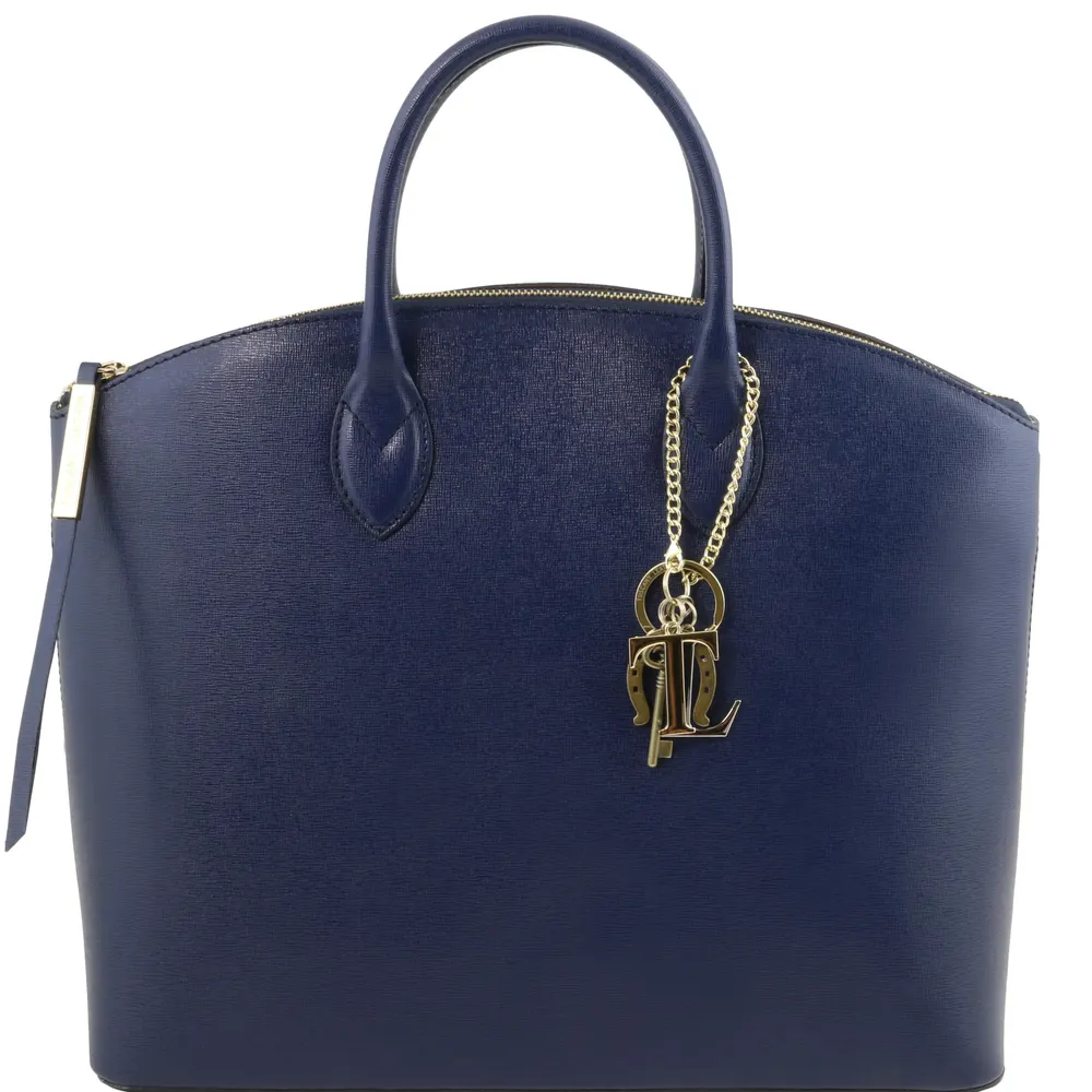 TL KeyLuck Saffiano leather tote