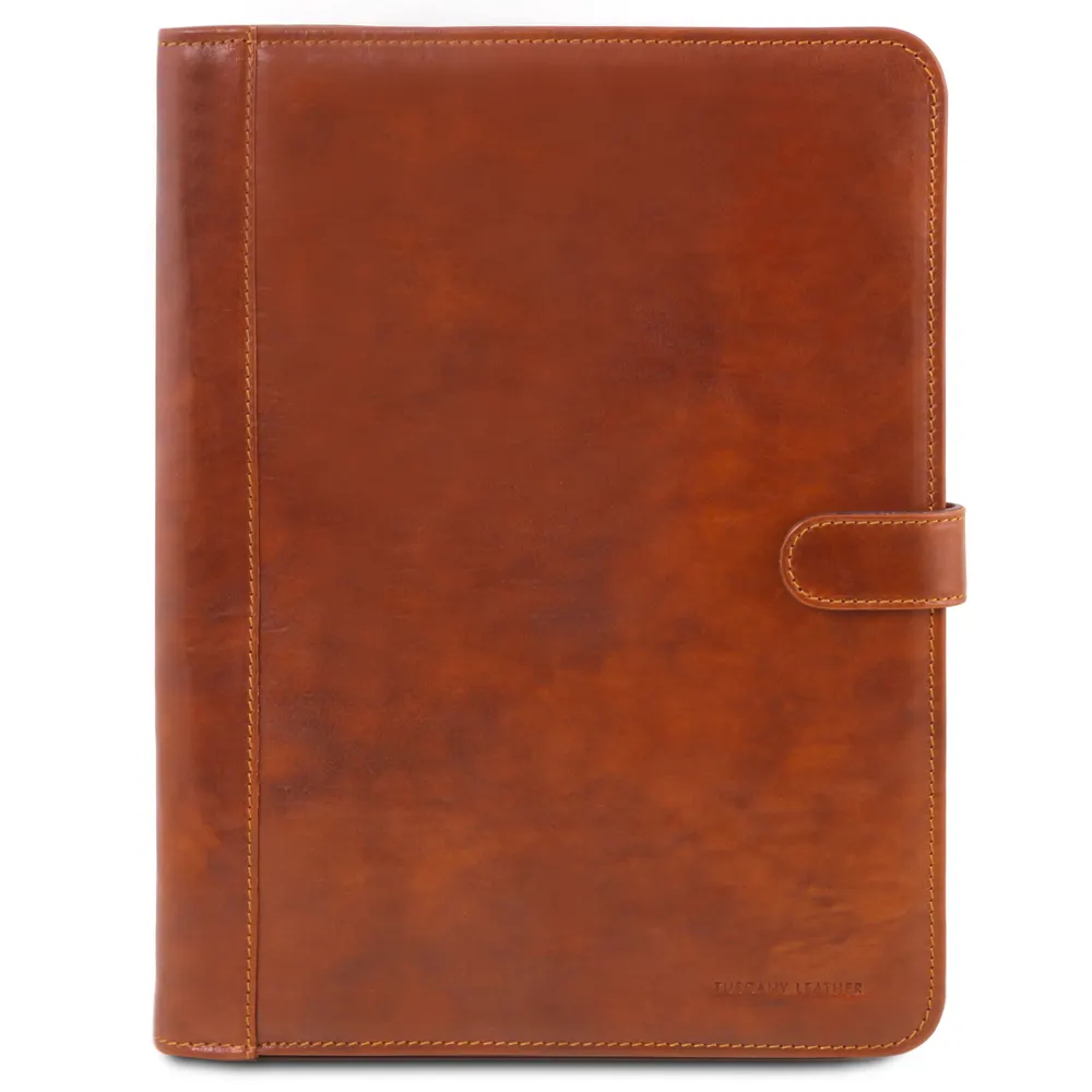 Adriano Leather document case with button closure