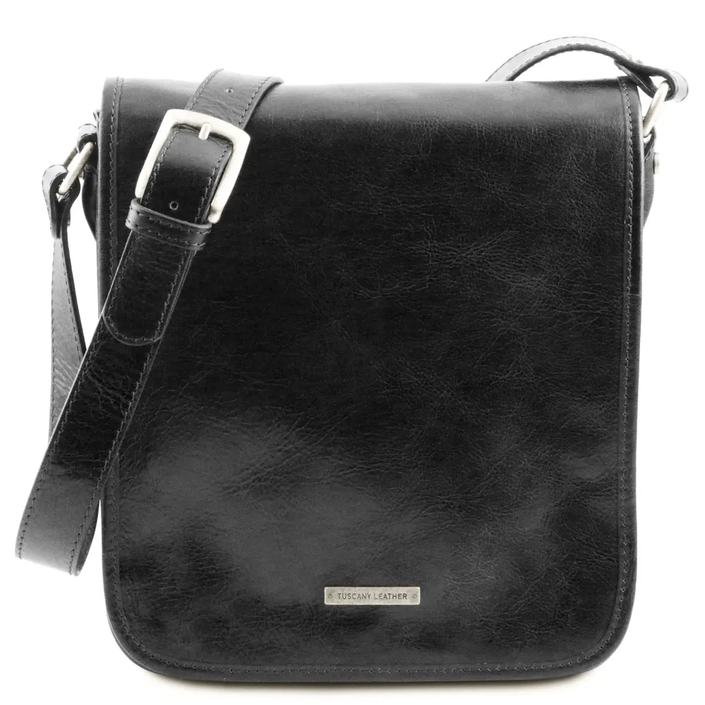 TL Messenger Two compartments leather shoulder bag
