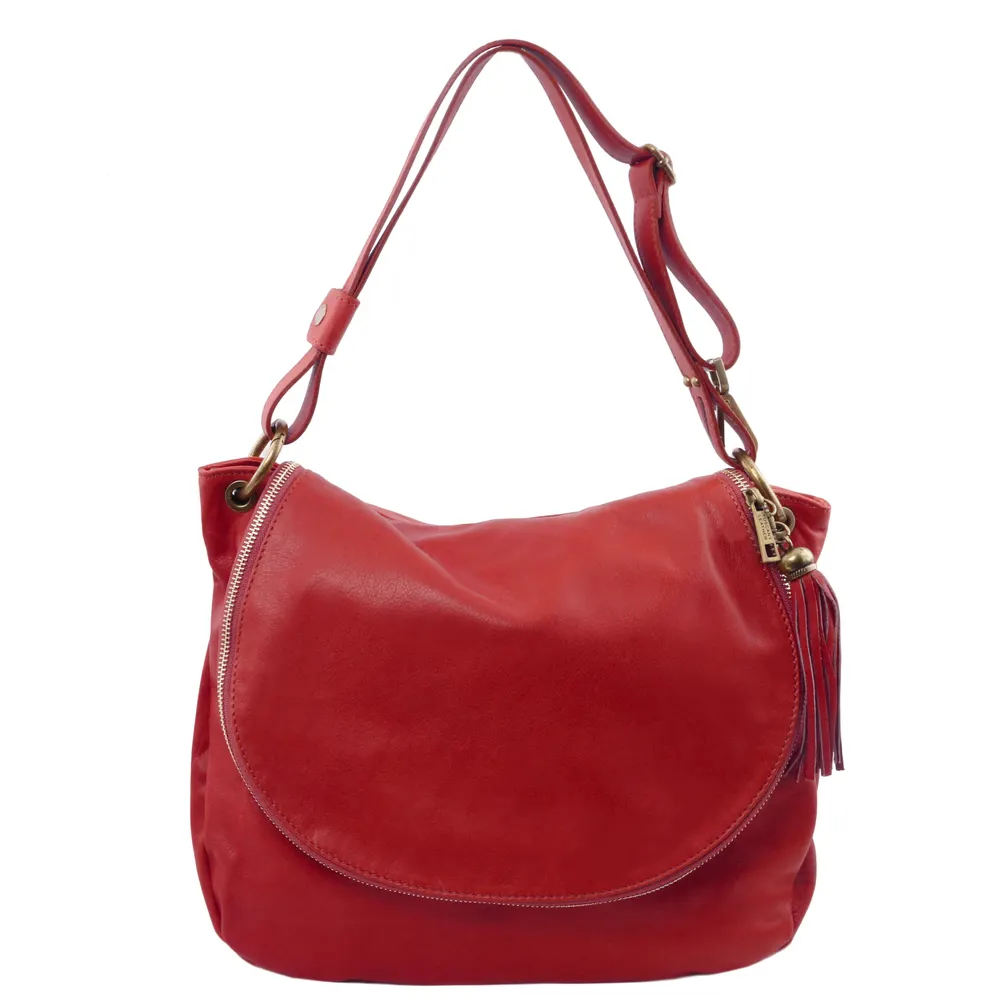 TL Bag Soft leather shoulder bag with tassel detail
