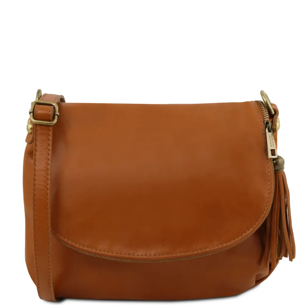 TL Bag Soft leather shoulder bag with tassel detail