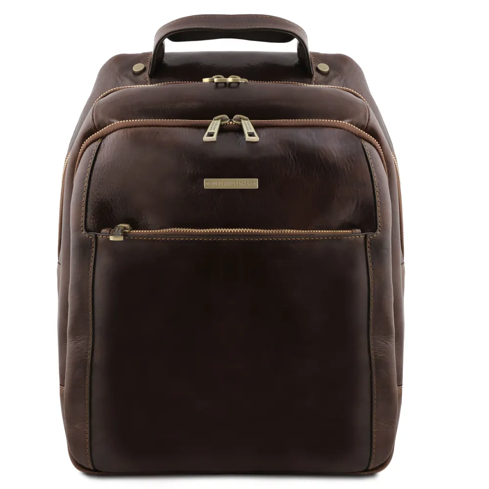 Phuket 3 Compartments leather laptop backpack