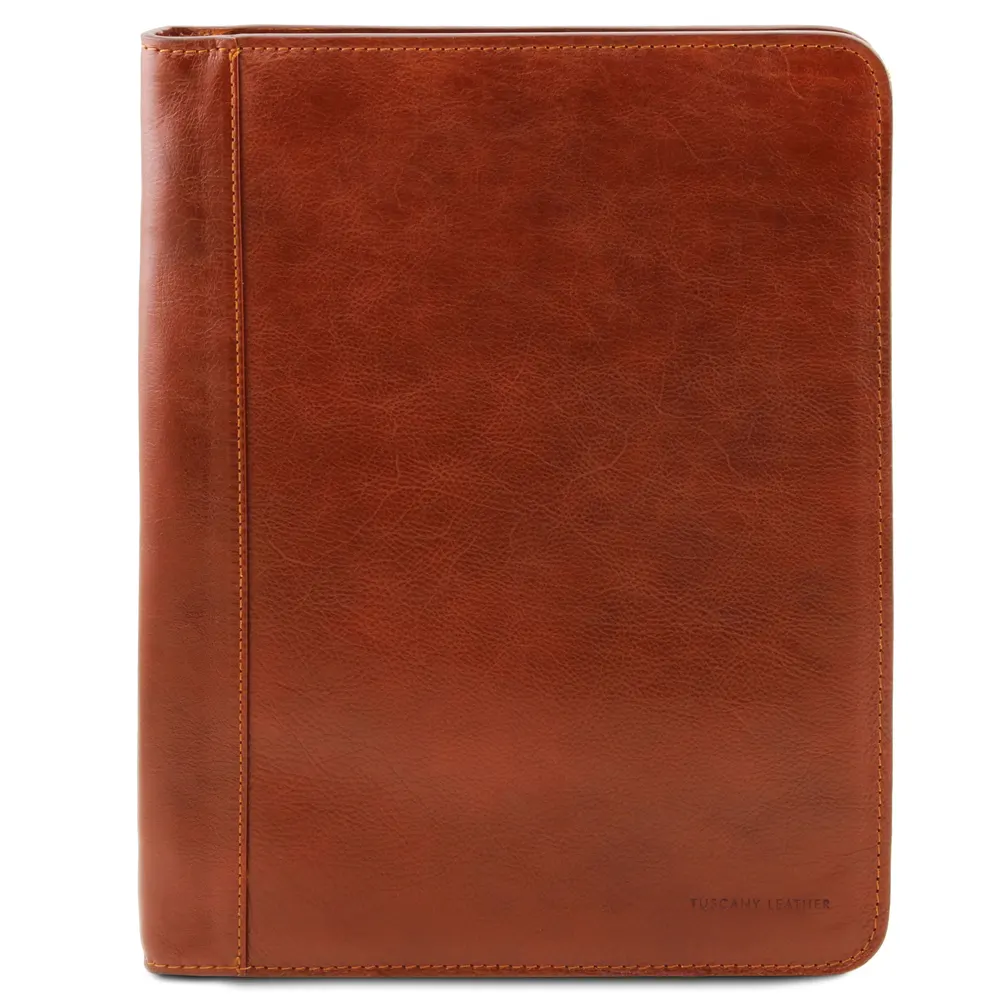 Luigi XIV Leather document case with zip closure