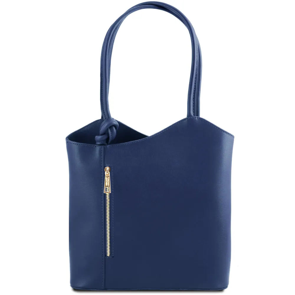 Patty Saffiano leather convertible backpack shoulderbag