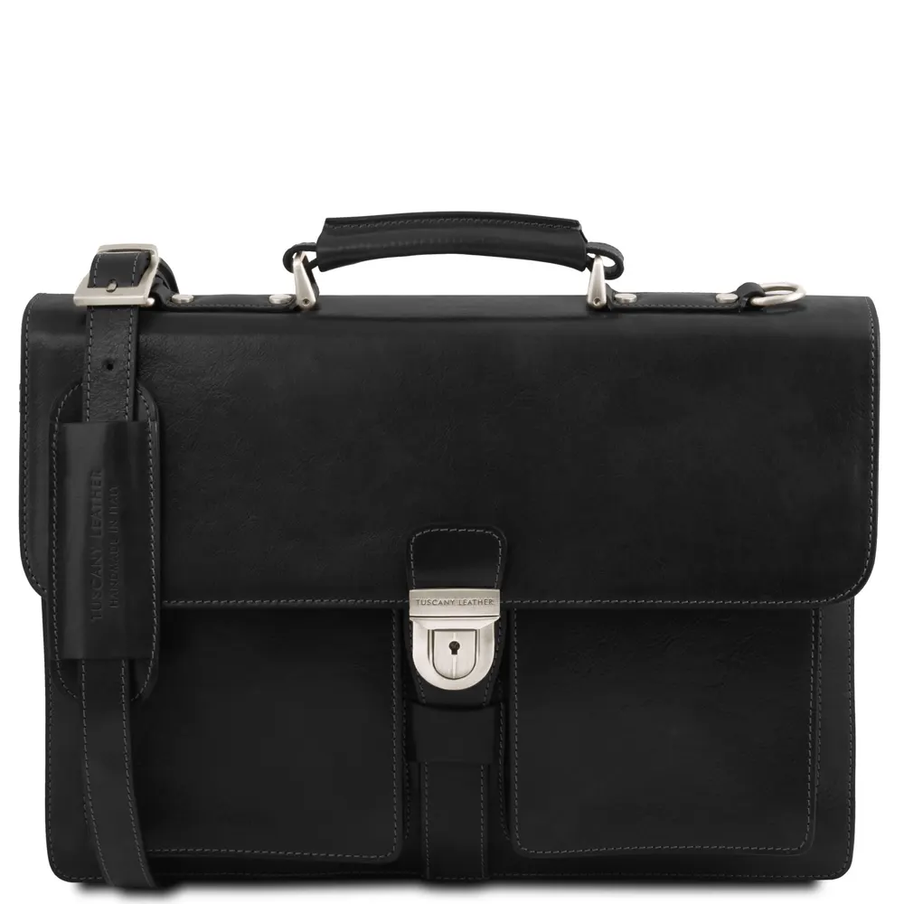Assisi Leather briefcase 3 compartments