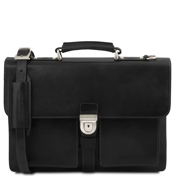 Assisi Leather briefcase 3 compartments