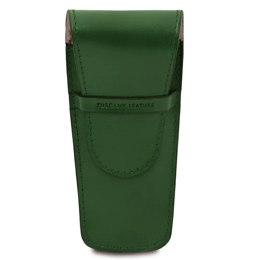 Exclusive leather 2 slots pen/watch holder