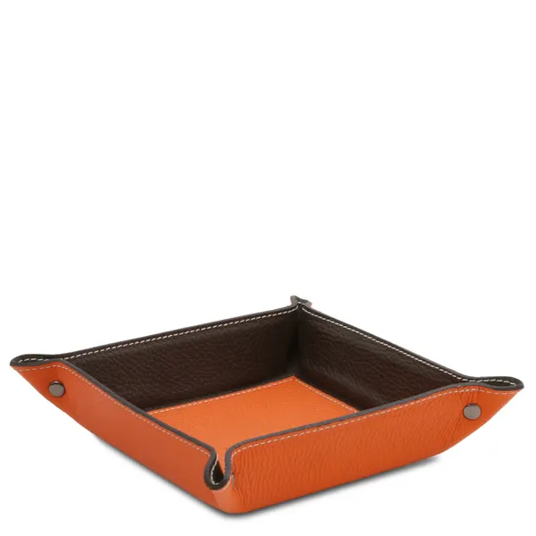Leather valet tray