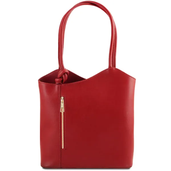 Patty Saffiano leather convertible backpack shoulderbag