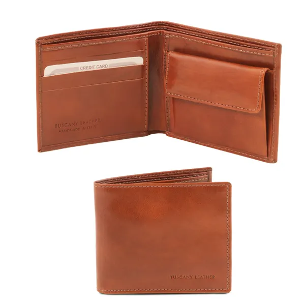 Exclusive 2 fold leather wallet for men with coin pocket