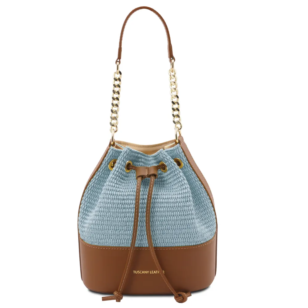 TL Bag Straw effect bucket bag