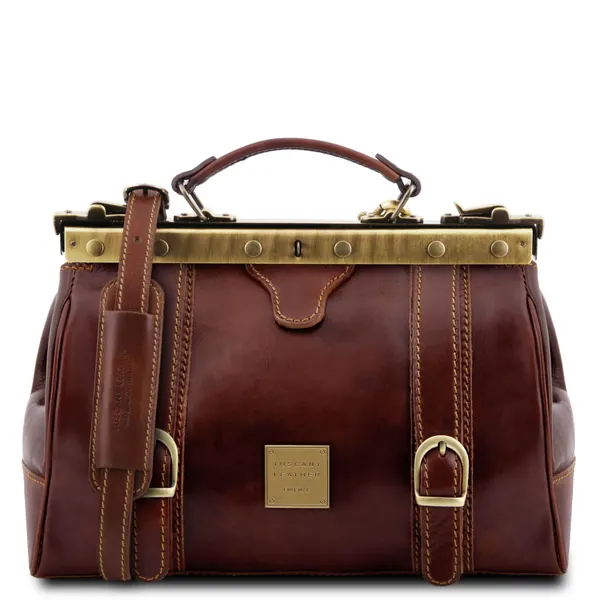 Monalisa Doctor gladstone leather bag with front straps