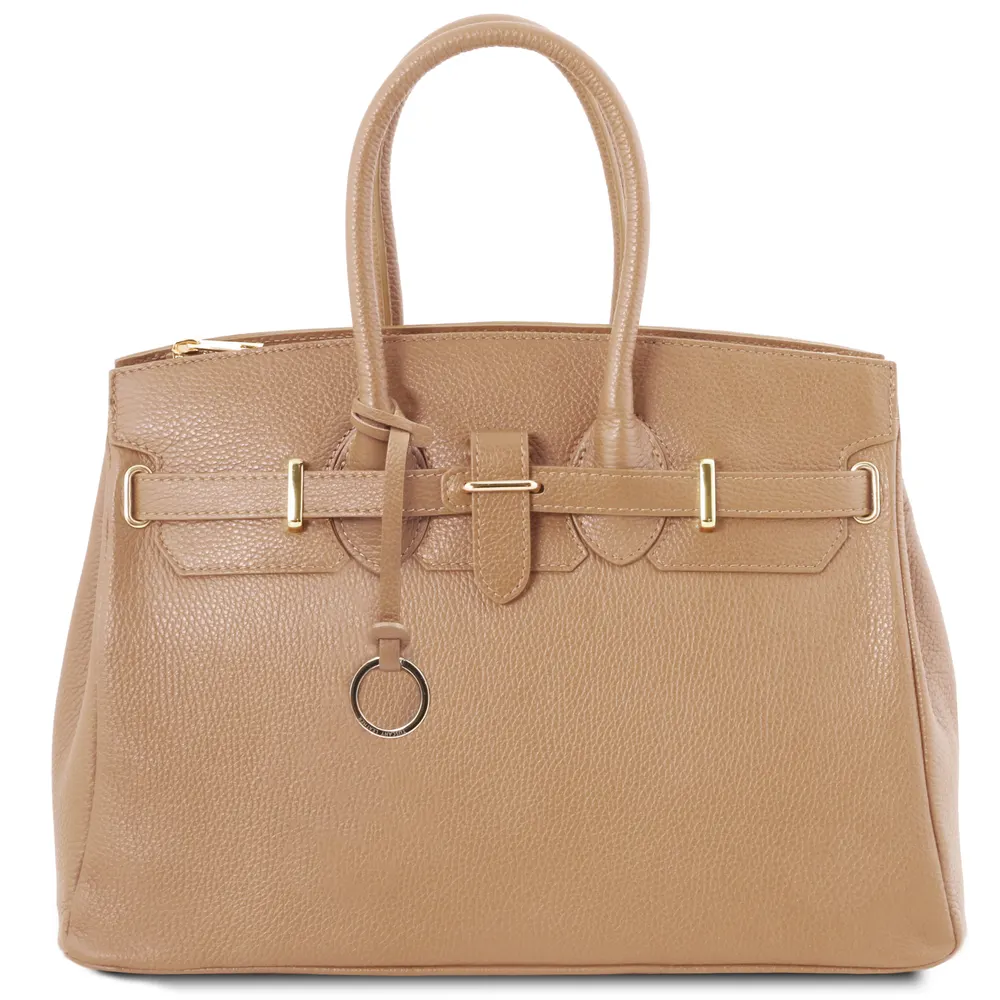 TL Bag Leather handbag with golden hardware