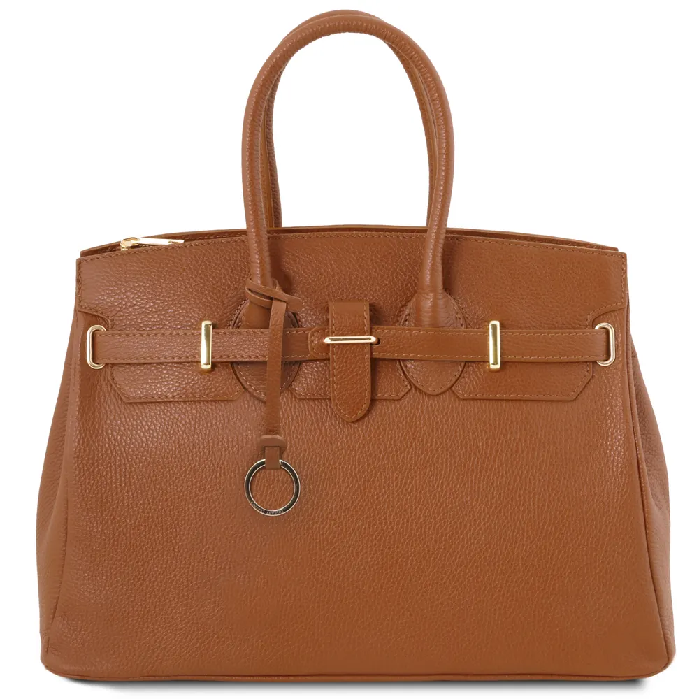 TL Bag Leather handbag with golden hardware