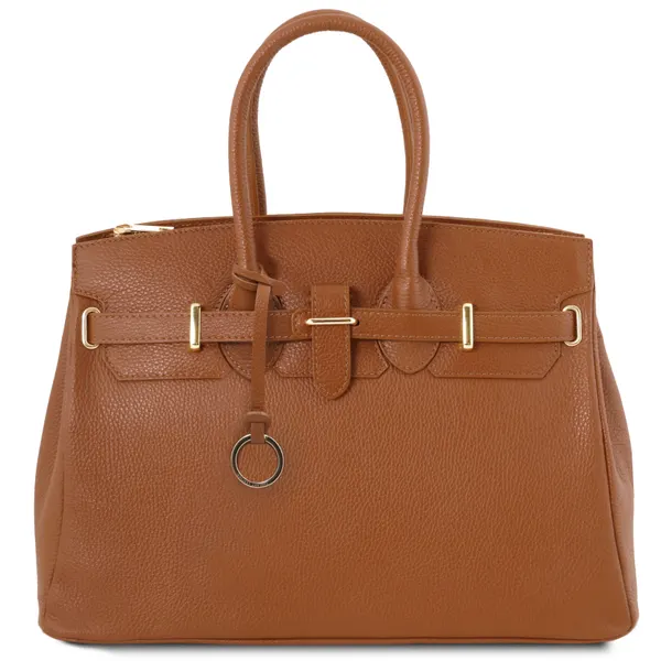 TL Bag Leather handbag with golden hardware