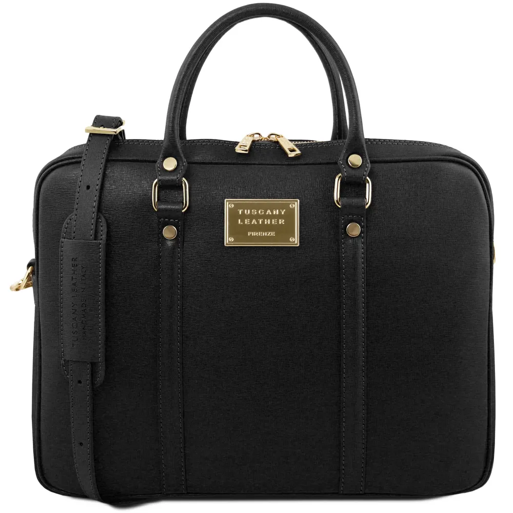 Prato Exclusive Saffiano leather laptop case