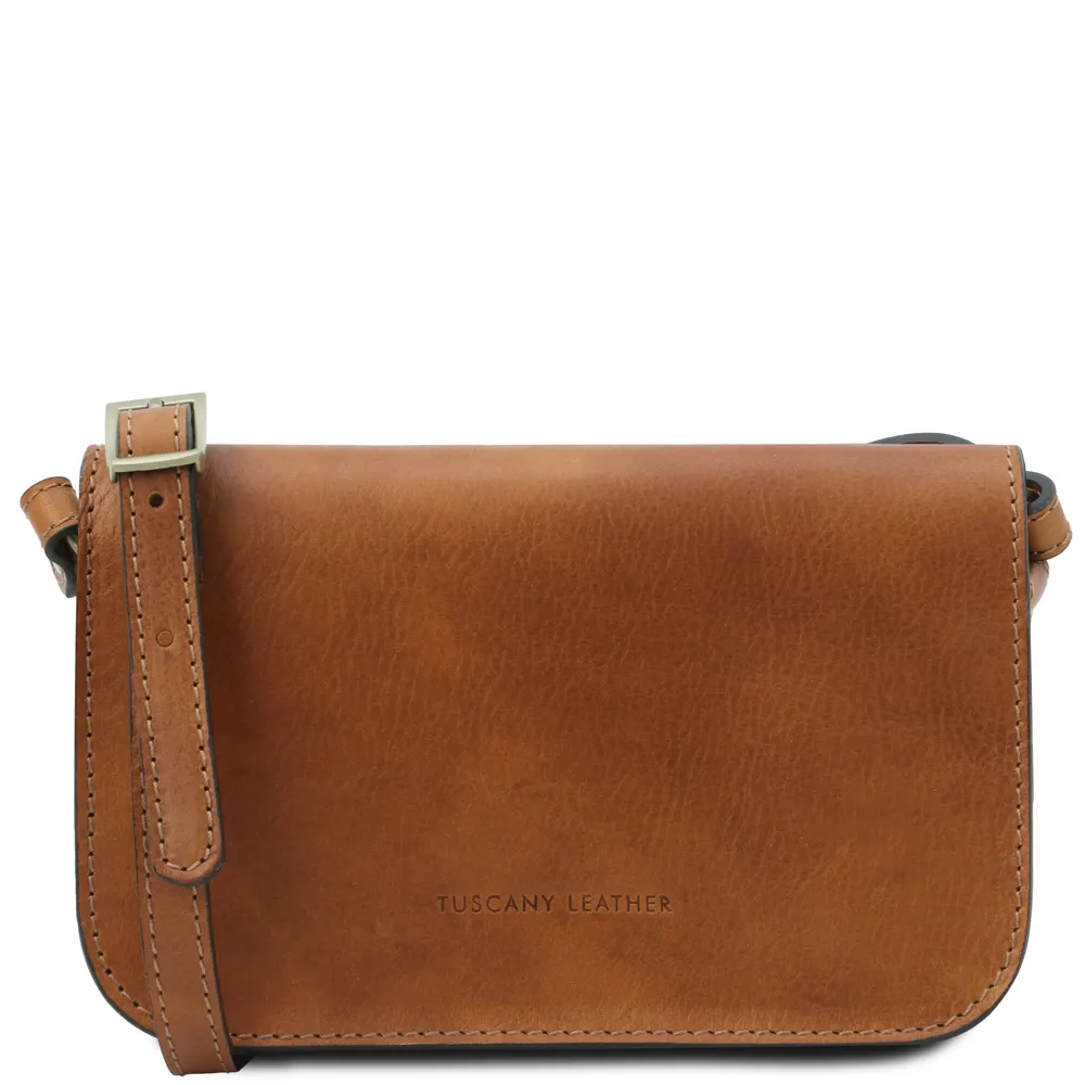 Carmen Leather shoulder bag with flap