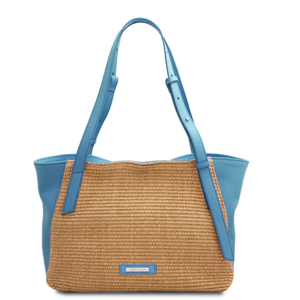 TL Bag Soft leather straw effect shopping bag