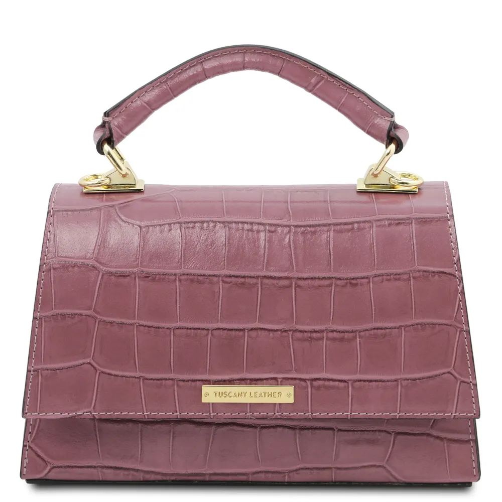 Afrodite Croc print leather handbag
